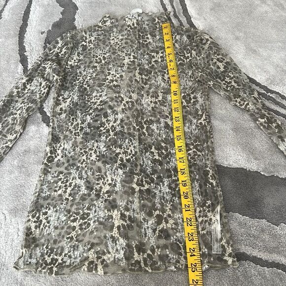NWOT Free People Lady Lux Printed Sheer Layer Turtleneck Top - Picture 5 of 10